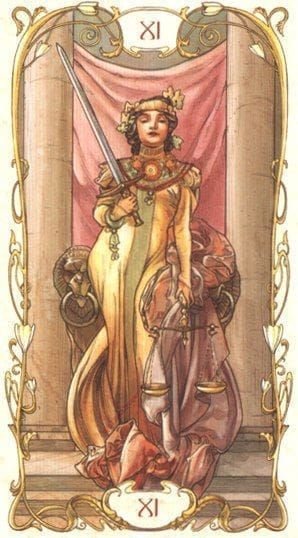 Justiça tarot cartas adivinhação futuro sorte conselho magia